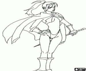 για ζωγραφική Μια γυναίκα Σαμουράι με ένα κατάνα