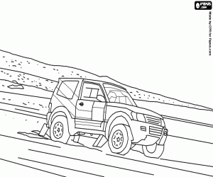 για ζωγραφική Μια εκτός δρόμου σε αμμώδη εδάφη