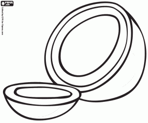 για ζωγραφική Μια καρύδα άνοιξε