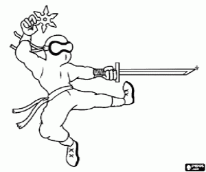 για ζωγραφική Μια πάλη με κατανα και νίντζα αστέρι