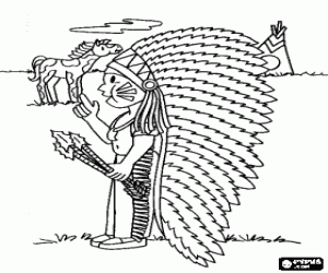 για ζωγραφική Νέοι ινδιάνος επικεφαλής στον κάμπο