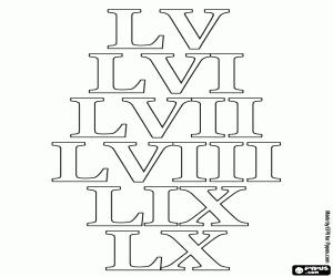 για ζωγραφική Να μετρήσει από 55 έως 60 ως Ρωμαίοι