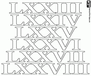 για ζωγραφική Να μετρήσει από 73 έως 78 όπως οι Ρωμαίοι