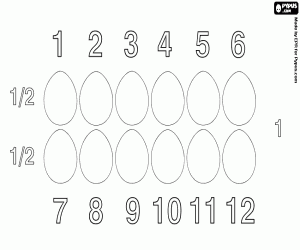 για ζωγραφική Να μετρήσει μέχρι δώδεκα αυγά, μια ντουζίνα