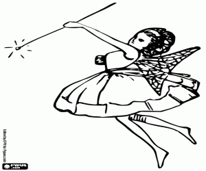 για ζωγραφική Νεαρή Νεράϊδα με ραβδί σε δράση