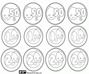 για ζωγραφική Νομίσματα της Pypus 0,50, 1 και 2