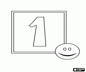 για ζωγραφική Νούμερο 1 με ένα ευτυχές πρόσωπο