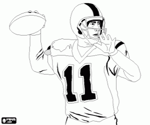 για ζωγραφική Ο quarterback σε δράση