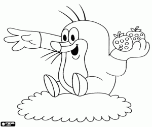 για ζωγραφική Ο Τυφλοπόντικας  με φράουλες στο χέρι