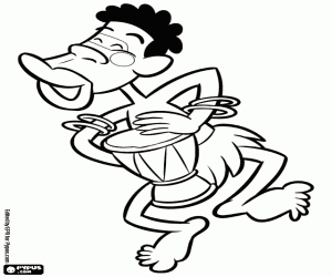 για ζωγραφική Ο άνθρωπος με ένα τύμπανο στην Αφρική