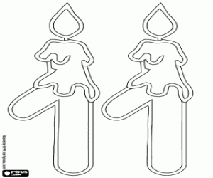 για ζωγραφική Ο αριθμός έντεκα με δύο κεριά