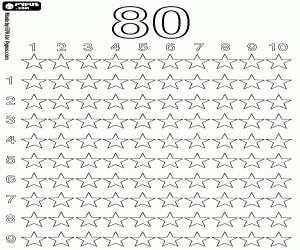 για ζωγραφική Ο αριθμός ογδόντα και αστέρια