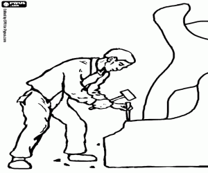 για ζωγραφική Ο γλύπτης χαράζει την πέτρα