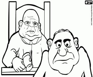 για ζωγραφική Ο εγκληματίας στο μέτωπο ο δικαστής