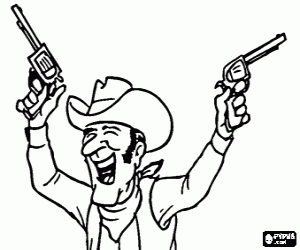 για ζωγραφική Ο ληστής έτοιμος να πυροβολήσει