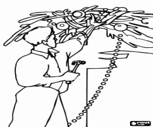 για ζωγραφική Ο μπαμπάς και διακόσμηση Χριστουγέννων