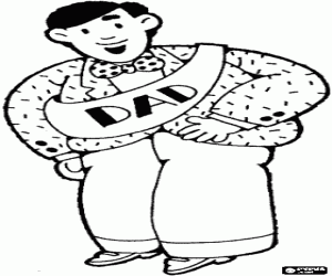 για ζωγραφική Ο μπαμπάς με τη ταινία γιορτή