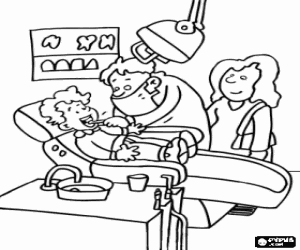 για ζωγραφική Ο οδοντίατρος και ένα παιδί