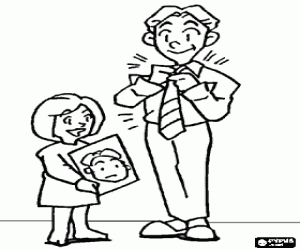 για ζωγραφική Ο πατέρας, να δέσει κόμπο και πορτρέτο