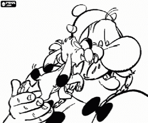 για ζωγραφική Ο σκύλος γλείφει το πρόσωπο του Οβελίξ