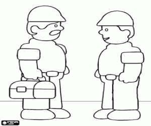 για ζωγραφική Οι εργαζόμενοι που φτάνετε στο χώρο εργασίας