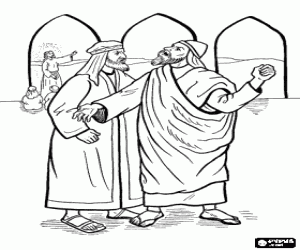 για ζωγραφική Οι ιερείς είναι θυμωμένος με τον Ιησού