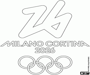 για ζωγραφική Ολυμπιακοί Αγώνες 2026 Λογότυπο Μιλάνο-Κορτίνα