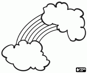 για ζωγραφική Ουράνιο τόξο μεταξύ δύο νεφών