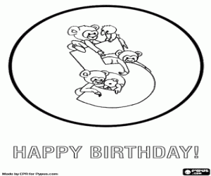 για ζωγραφική Πέμπτα γενέθλια και πέντε ζώα