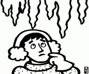 για ζωγραφική Παγοκρύσταλλοι και ένας άνθρωπος