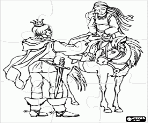 για ζωγραφική Παζλ οι πρίγκηπες και το άλογο