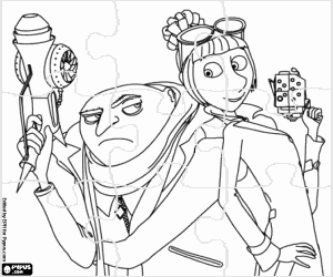 για ζωγραφική Παζλ της Γκρου και Λούσι σε δράση