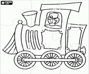 για ζωγραφική Παζλ της ατμομηχανής ατμού