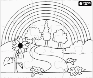 για ζωγραφική Παζλ τοπίο την άνοιξη