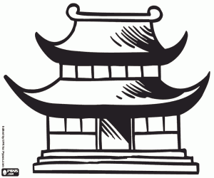 για ζωγραφική Παραδοσιακό σπίτι της Ιαπωνίας