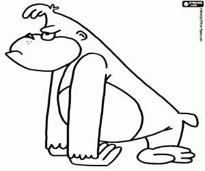 για ζωγραφική Προφίλ του ένα θυμωμένος γορίλλας