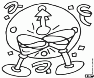 για ζωγραφική Πρόποση μεσάνυχτα του νέου έτους