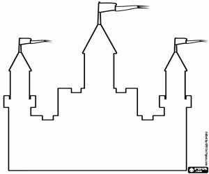 για ζωγραφική Πρόσοψη κάστρου, περίγραμμα