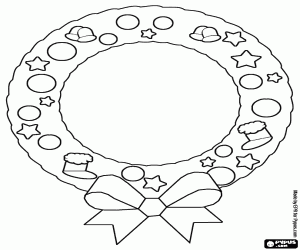 για ζωγραφική Στεφάνι με κορδέλα και διακοσμήσεις