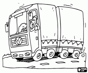 για ζωγραφική Στουπιά φορτηγό με οδηγό