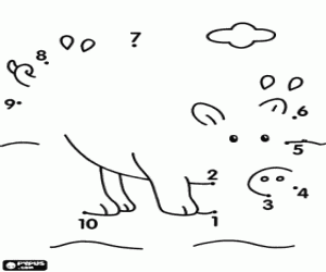 για ζωγραφική Συνδέστε τις τελείες να καταρτίσει ένα γουρούνι