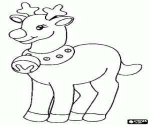 για ζωγραφική Τάρανδος του Αϊ-Βασίλη με κουδούνι