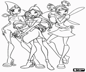 για ζωγραφική Τέκνα, Φλόρα και Μούσα, Winx Club