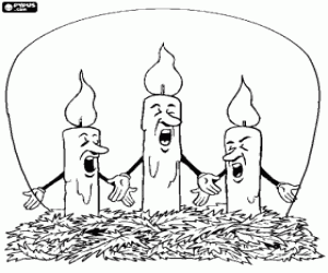 για ζωγραφική Τα κεριά τραγουδώντας τα κάλαντα