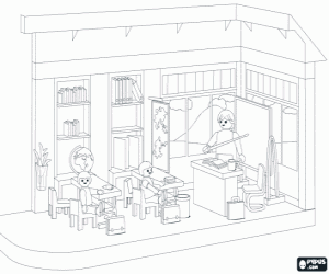 για ζωγραφική Τα παιδιά σε μια σχολική τάξη Playmobil