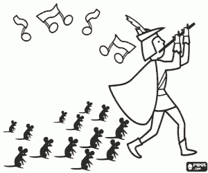 για ζωγραφική Τα ποντίκια που μετά το αυλητής του Χαμελίν
