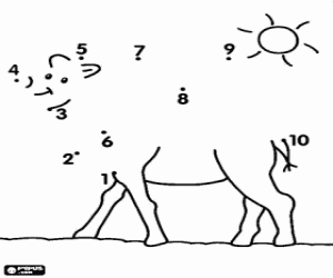 για ζωγραφική Τελεία να τελεία, μια καμήλα