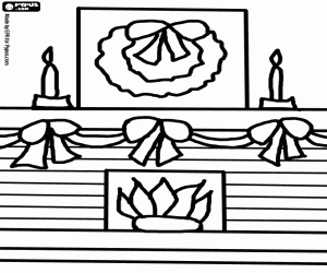 για ζωγραφική Τζάκι με τα Χριστούγεννα στεφάνια