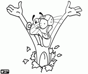 για ζωγραφική Το αστείο ροζ πάνθηρας