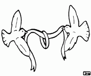 για ζωγραφική Το γαμήλιο δαχτυλίδι και περιστεραί